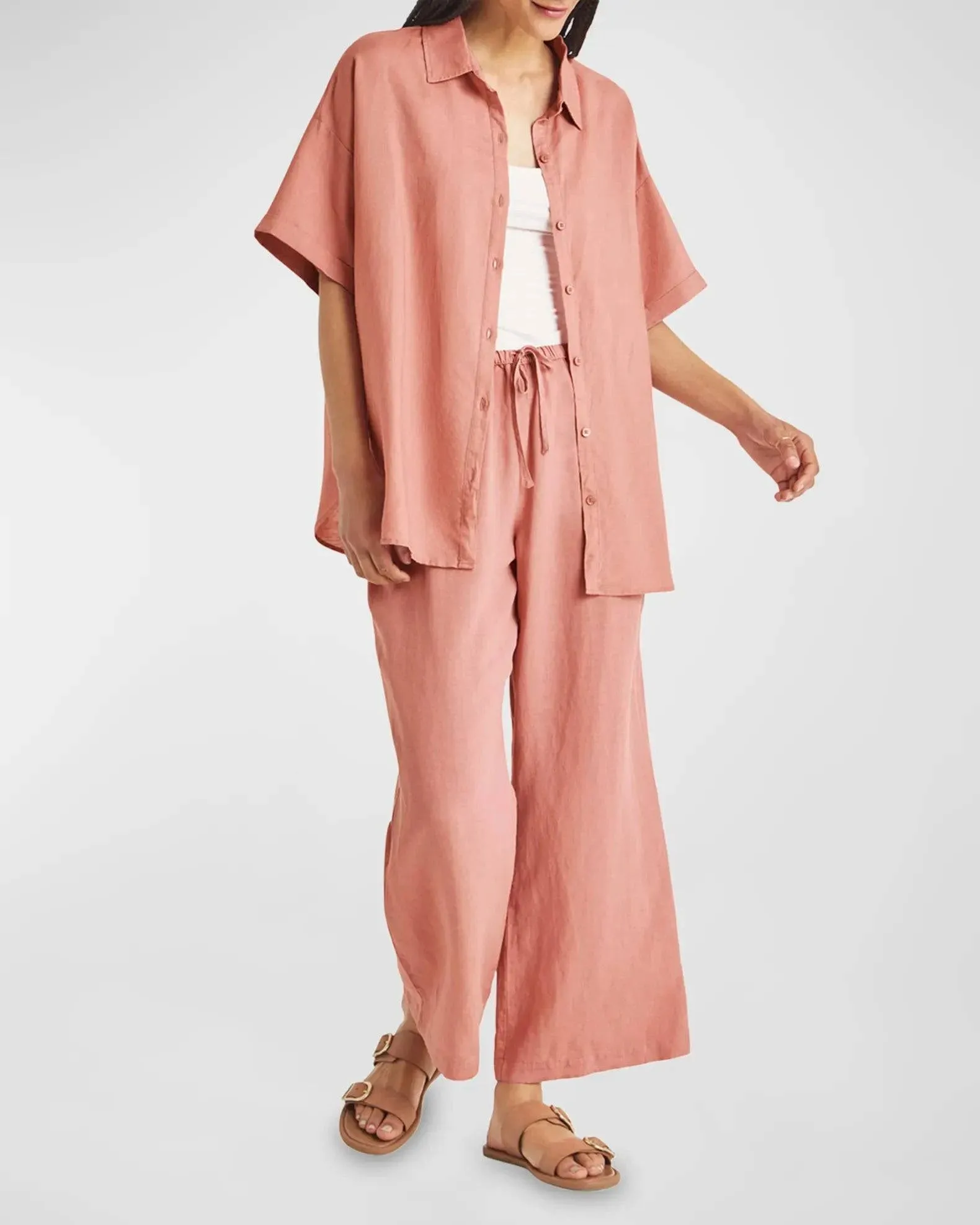 Dawson SS Linen Buttondown by Splendid | Sunset