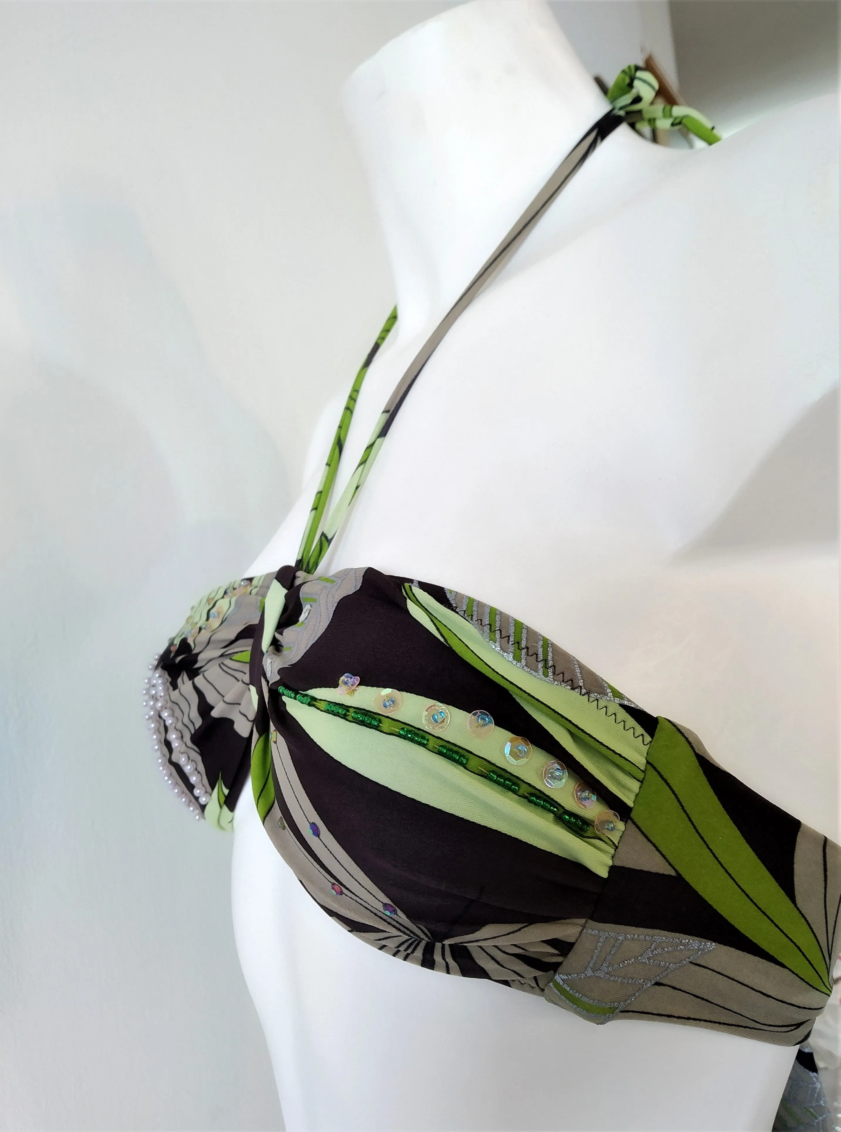 Green leaves Bikini Bandeau